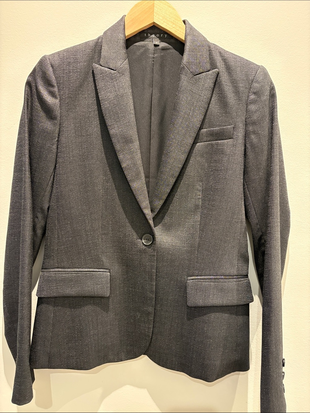 Theory Women’s Gray Single-Button Blazer